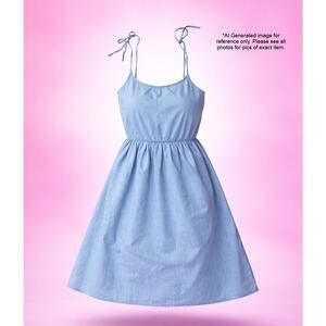 SO Denim Dress Juniors Small Blue Tie Strap Sleeveless Fit & Flare